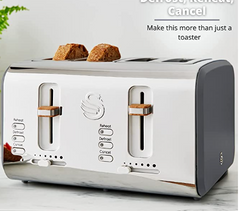 Swan Nordic 4 Dilimli Ekmek Kızartma Makinesi Gri