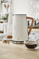 Swan Nordic Elektrikli Su Isıtıcısı Kettle 1.7 Litre 3000 w Pamuk Beyaz