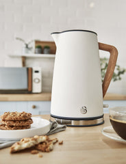 Swan Nordic Elektrikli Su Isıtıcısı Kettle 1.7 Litre 3000 w Pamuk Beyaz