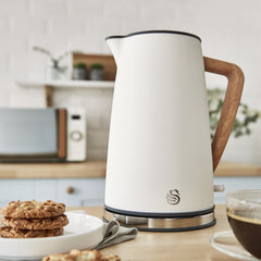 Swan Nordic Elektrikli Su Isıtıcısı Kettle 1.7 Litre 3000 w Pamuk Beyaz