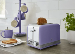 Swan Retro 2 Dilimli Ekmek Kızartma Makinesi Mor