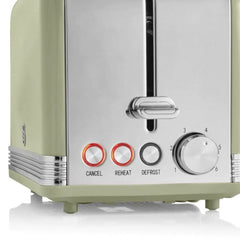 Swan Retro 2 Dilimli Ekmek Kızartma Makinesi Yeşil