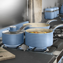 Swan Retro 3 Parça Tencere Seti Mavi