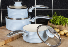 Swan Retro 3 Parça Tencere Seti Mavi