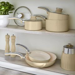 Swan Retro 5 Parça Tencere Tava Seti Krem