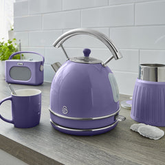 Swan 1.8 Lt 3000 w Retro Dome Elektrikli Su Isıtıcısı Kettle Menekşe