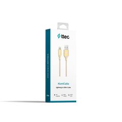 TTEC AlumiCable 120cm Lightning Hızlı Şarj ve Veri Kablosu Gold