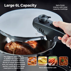 Tower Pressure 6 L Paslanmaz Çelik Düdüklü Tencere