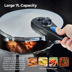 Tower Pressure 7 L Paslanmaz Çelik Düdüklü Tencere