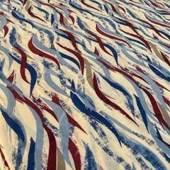 Mavi Bordo Dalgalı Çift Kişilik Lastikli Nevresim Takımı