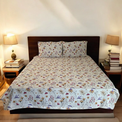 Çiçek Bahçesi Çift Kişilik Lastikli Nevresim Takımı