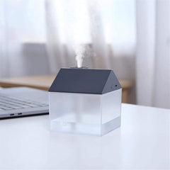 USB Ev Şeklinde Oda Nemlendirici Gri