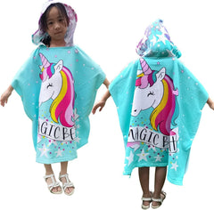 Unicorn Desenli Panço Havlu Mavi 60x60 cm