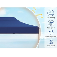 Gazebo 3×4.5 M 800D Branda 30 mm Profil Kamp Bahçe Dış Alan Tentesi Mavi