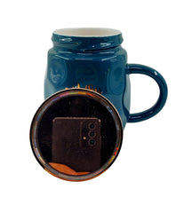 Üst Kapağı Aynalı Şık Mug Kupa 350-450 ml Koyu Yeşil