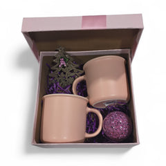 İkili 350 ML Mug Kupa Bardak Pembe