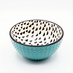 İçi Siyah Puantiyeli Çorba Çerez Kasesi Yeşil 15 cm