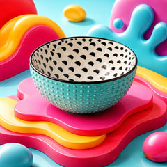 İçi Siyah Puantiyeli Çorba Çerez Kasesi Yeşil 15 cm