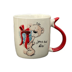 Dört Adet Renkli Saplı Yazılı 400 ml Kupa Mug