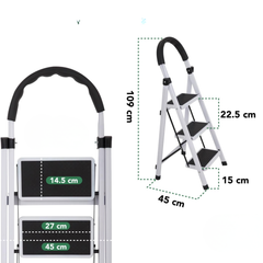 3 Basamaklı Alüminyum Katlanır Ev Tipi Merdiven