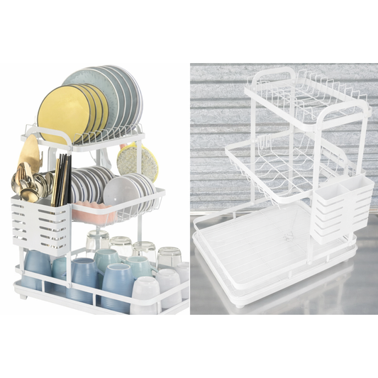 3 Katlı Tabaklık Bulaşık Rafı Beyaz