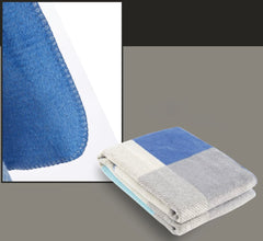 Aqua Tek Kişilik 160x200 Cm Pamuklu Battaniye Mavi Krem