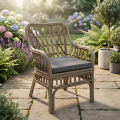 Sandalye Yastığı Minderi 45x43 cm Fermuarlı Yıkanabilir Balkon Bahçe Minderi Gri