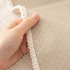 Bej İskandinav Şönil Kaymaz Kalın Kanepe Örtüsü Kılıfı