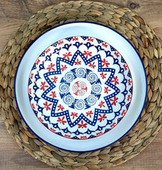 4 kişilik 8 Parça Kırmızı Yusufcuk Desenli Yemek Takımı