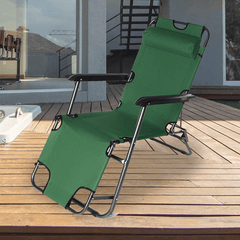 Katlanır Şezlong Sandalye 153x60x75 cm Yeşil