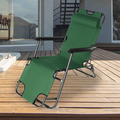 Katlanır Şezlong Sandalye 153x60x75 cm Yeşil