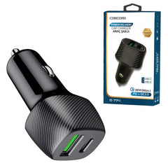 Concord Usb-A Usb-C Araç Şarj Başlığı