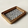 Fish Patterned Double Rattan Tray