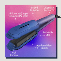 Grundig Botanika Twist Saç Düzleştirici ve Wag Maşası Pembe-Mor