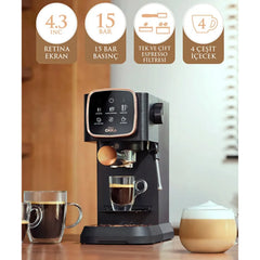 Arzum Okka Espresso Solo Yarı Otomatik Espresso Makinesi Krom