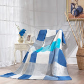 Aqua Tek Kişilik 160x200 Cm Pamuklu Battaniye Mavi Krem