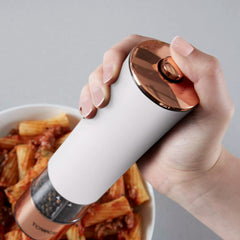 Tower Elektrikli Paslanmaz Çelik Tuz ve Karabiber Değirmeni Beyaz Altın