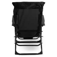 Katlanabilir Minderli 180 Derece Açılabilen Şezlong Koltuk Siyah