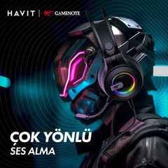 Havit Gamenote RGB Gaming Mikrofonlu Oyuncu Kulaklığı Siyah