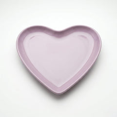 Kalp Şeklinde Tabak Lila 14 x 18 cm