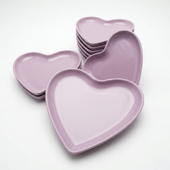 Kalp Şeklinde Tabak Lila 14 x 18 cm