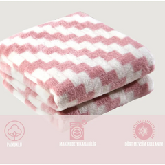 Dreamy Tek Kişilik 160x200 Cm Pamuklu Battaniye Pembe Krem