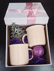 İkili 350 ML Mug Kupa Bardak Pembe