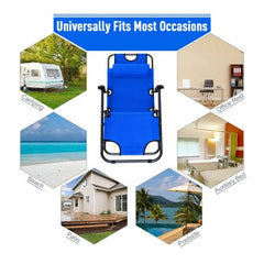 Katlanır Şezlong Sandalye 153x60x75 cm Mavi