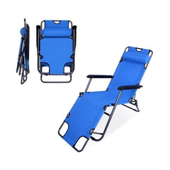 Katlanır Şezlong Sandalye 153x60x75 cm Mavi