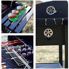 Ayarlanabilir Raflı Kömürlü Termometreli Barbekü Bahçe Izgarası Mangal