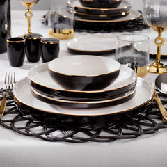 Schafer Adel Black 56 Parça Yemek Takımı Siyah