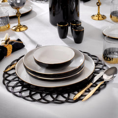 Schafer Adel Black 56 Parça Yemek Takımı Siyah