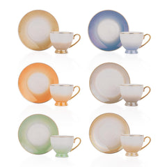 Schafer Belus 6 Kişilik 12 Parça Kahve Fincan Takımı Asorti2