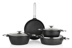 Schafer Black Mirror 7 Parça Döküm Tencere Seti Siyah